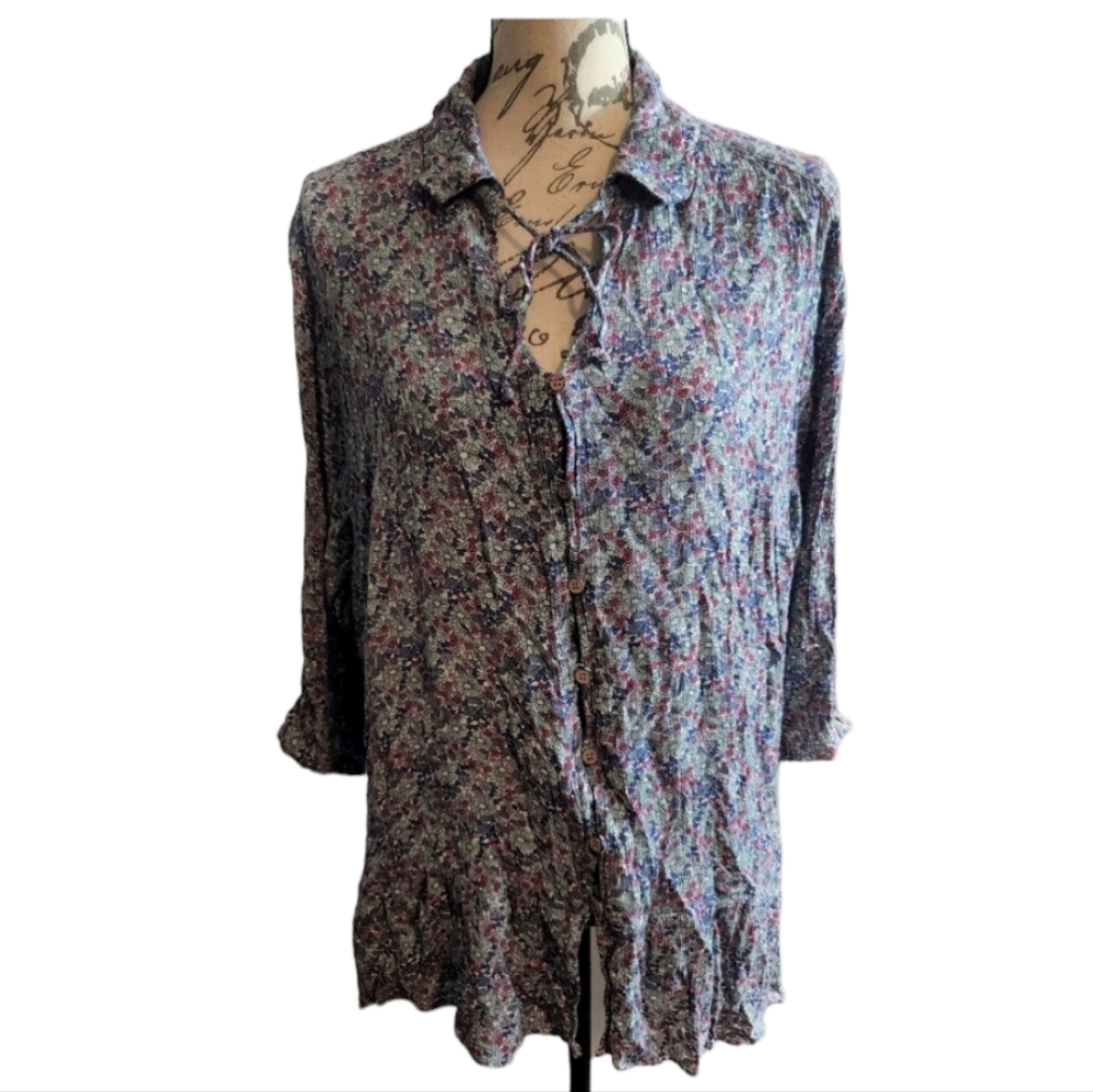 Vintage American Floral Boho Blouse